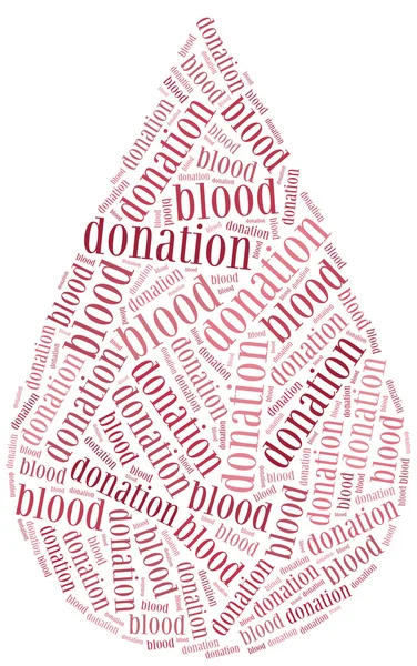 Донорство крови в облаке слов — стоковое фото