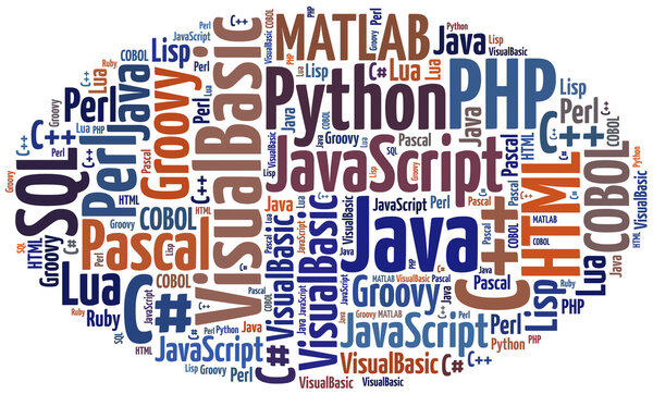 Word cloud programming languages or IT related