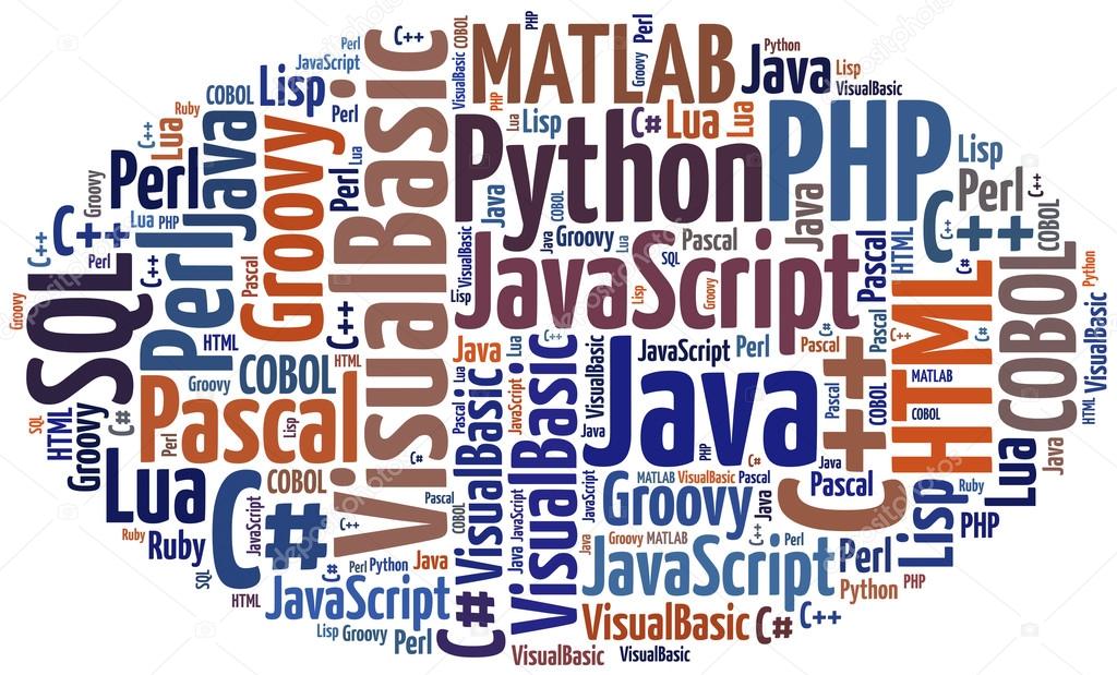 Word cloud programming languages or IT related