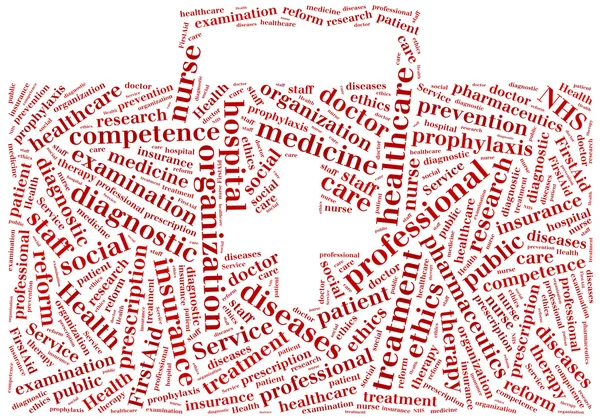 Word cloud NHS or public health service related — Stock Photo, Image