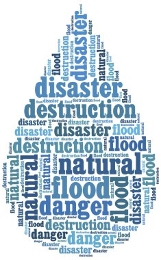 Word cloud illustration related to natural disaster clipart