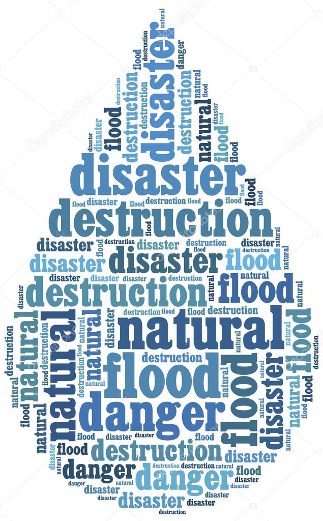 Word cloud illustration related to natural disaster