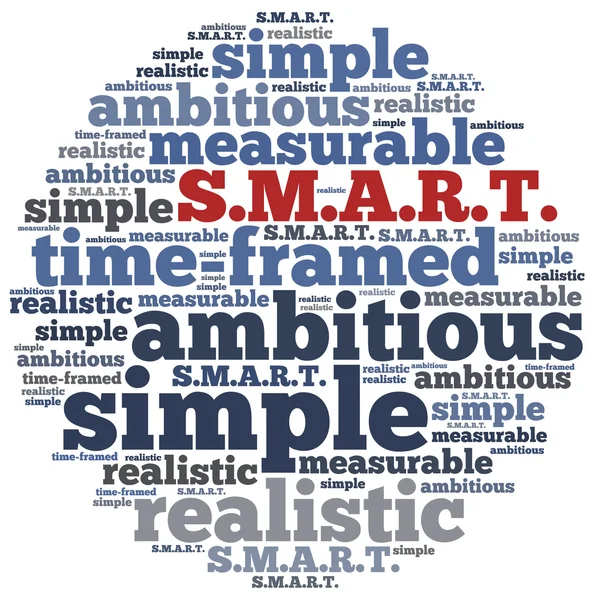 Word cloud illustration related to SMART concept of goals — Stock Photo, Image