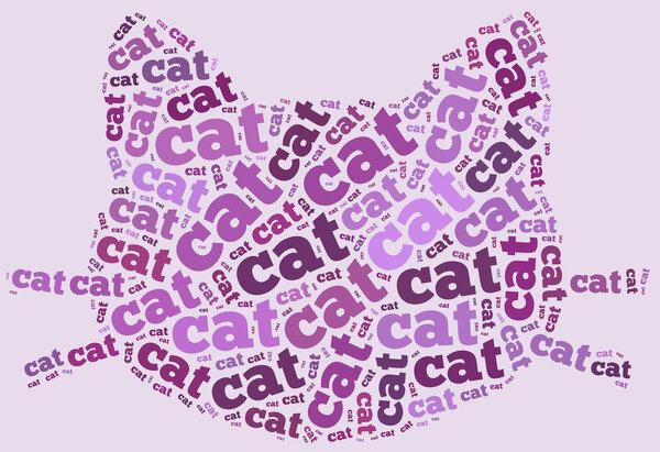 Word cloud illustration funny cat related.
