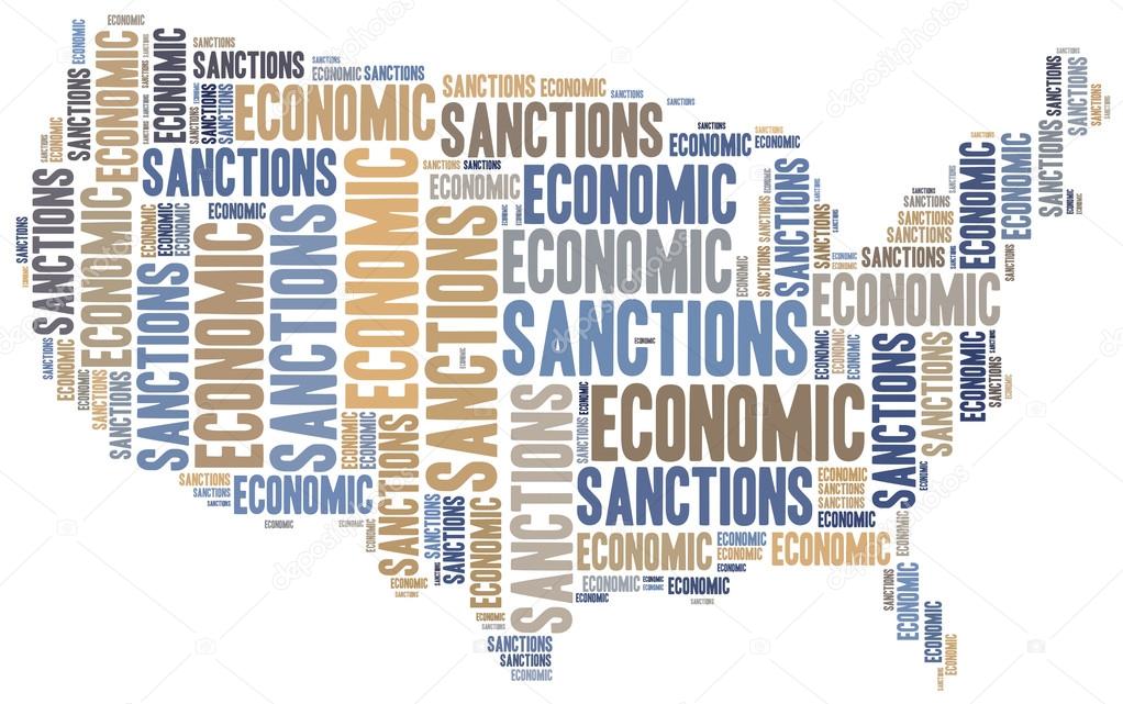 Tag cloud illustration related to economic sanctions