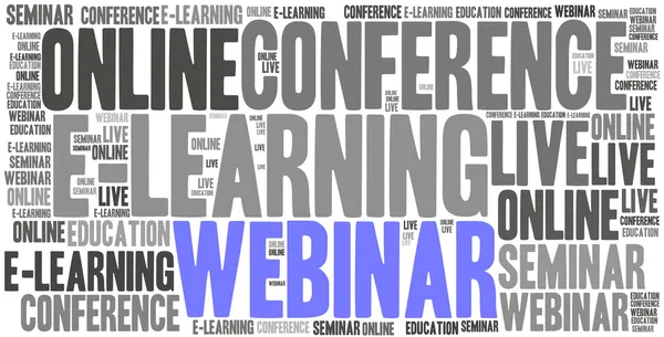 kelime bulutu illüstrasyon Webinar veya e-öğrenme ile ilgili