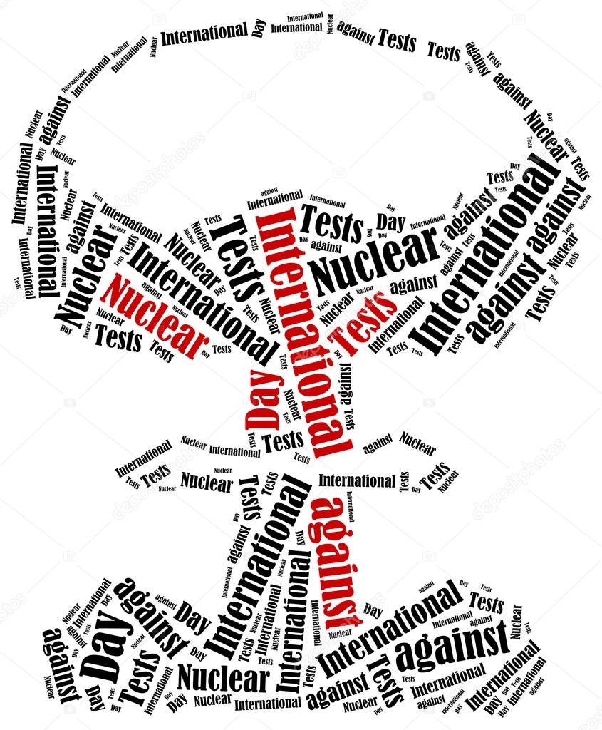 Word cloud illustration related to nuclear tests