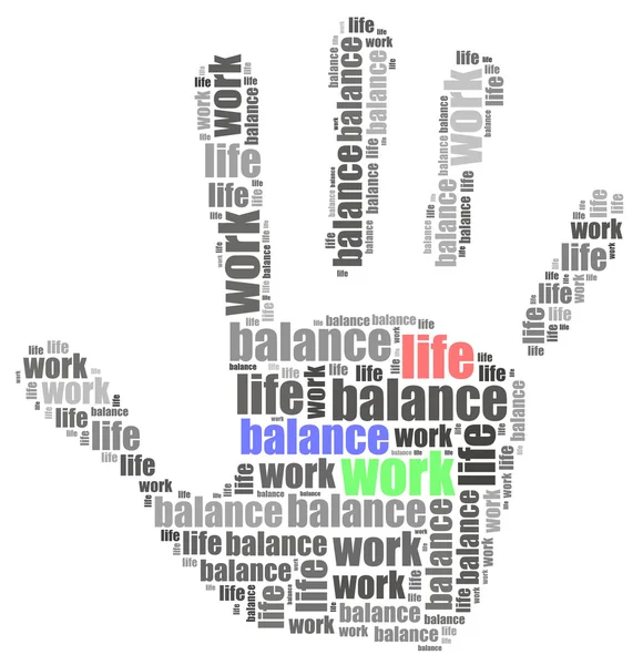 Praca koncepcja równowagi życia. słowo chmura ilustracja — Zdjęcie stockowe