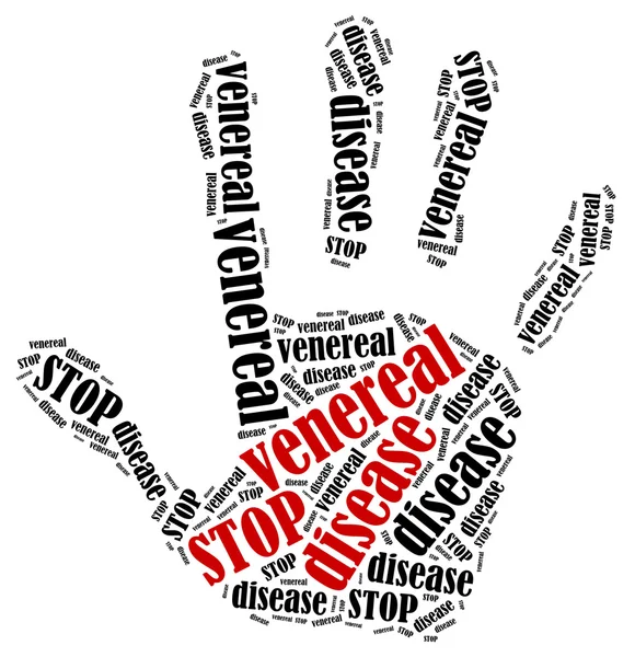 Word cloud illustration in shape of hand print showing protest.