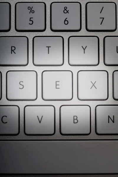 Blanco sexo chat teclado — Foto de Stock