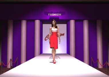 Model in a fashion show clipart
