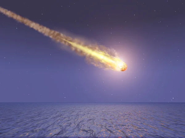 Meteorite che cade in mare — Foto Stock