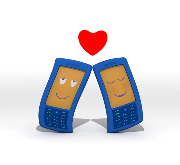 Mobilní láska — Stock fotografie