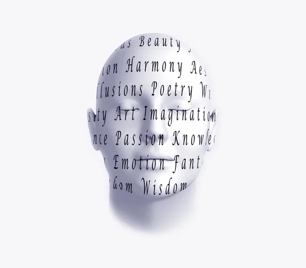 Words written on a face — Stock Photo, Image