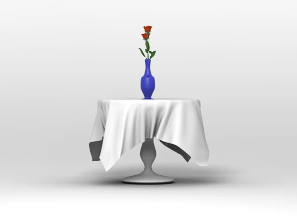 Jarrón de rosas sobre una mesa —  Fotos de Stock