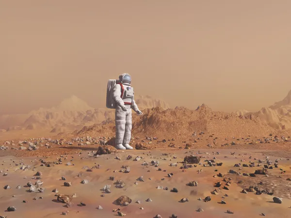 Człowieka na Marsie — Zdjęcie stockowe