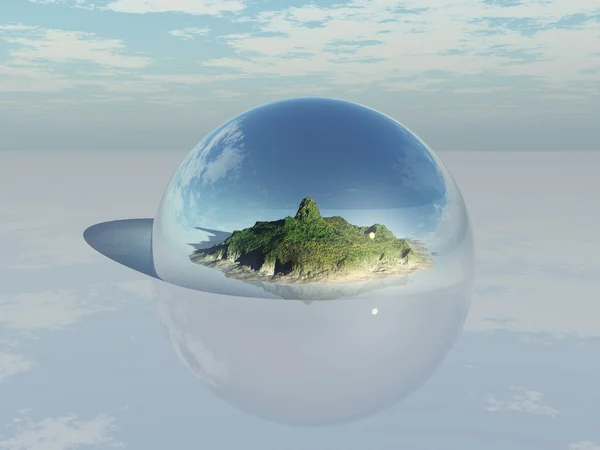 Mountain inside a glass dome — Stock Photo, Image