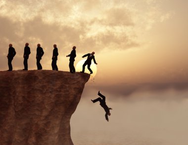 Men on a cliff clipart