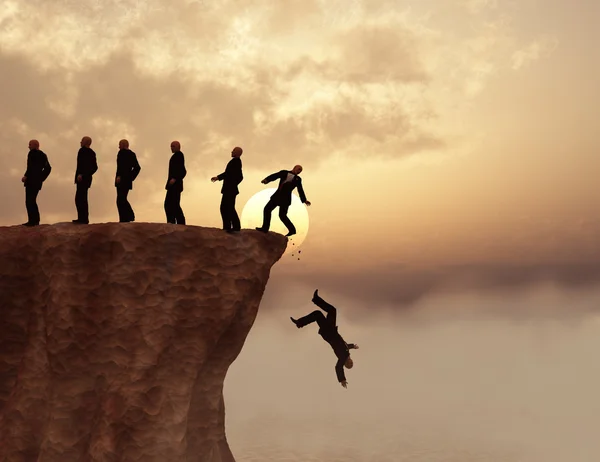 Men on a cliff — Stock Photo, Image