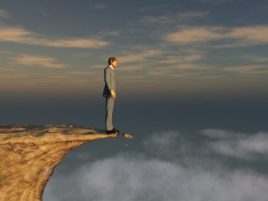 Man on the edge of a cliff