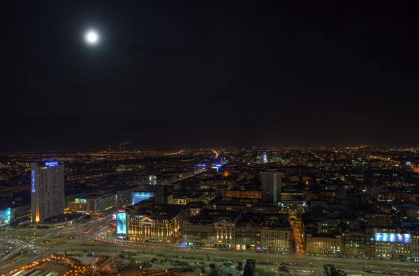 Warsaw, the Polish capital at night — Stock Photo, Image