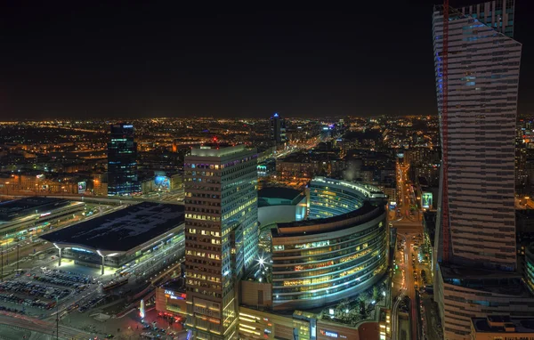 Warsaw, the Polish capital at night — Stock Photo, Image