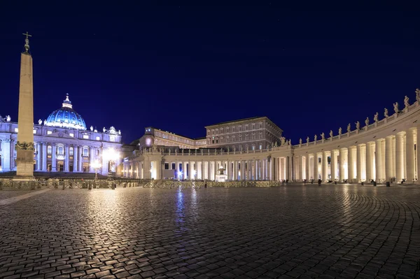 St. Peter's Square at the Vatican at night