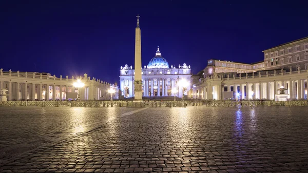 St. Peter's Square at the Vatican at night