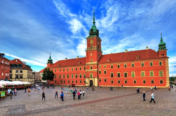 Warsaw, old town, castle square and the royal castle. June 25 2014 — Stock Photo, Image