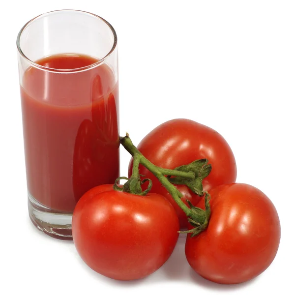 Jugo y aislado de tomate —  Fotos de Stock