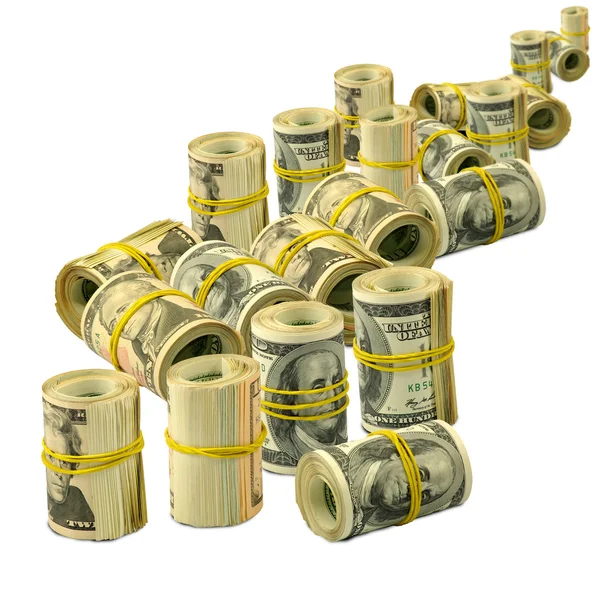 Piles of money isolate — Stock Photo, Image