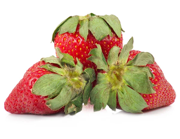 Three strawberries closeup — Stock Photo, Image