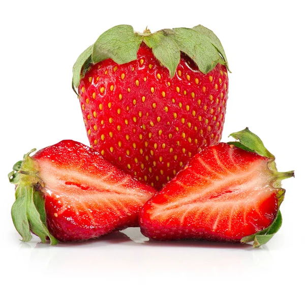 Three strawberries isolate — Stock Photo, Image