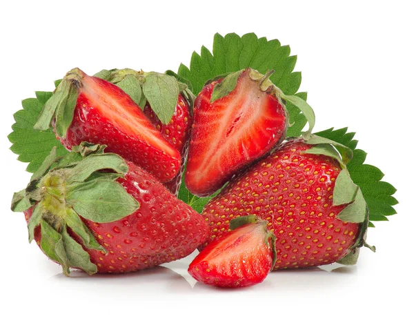 Many strawberries on white background — Stock Photo, Image