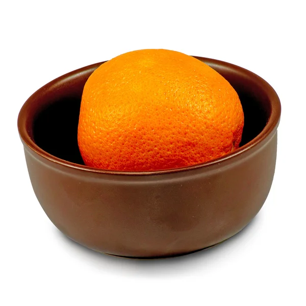 Naranja en el plato — Foto de Stock