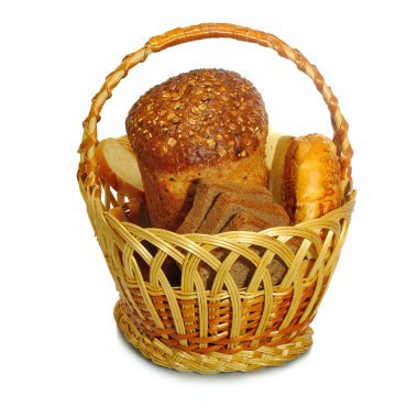 sepeti taze ekmek ile izole