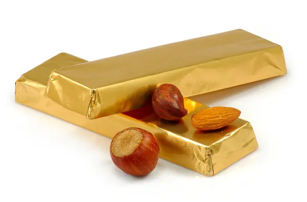 Chocolate in foil — Stock Photo, Image
