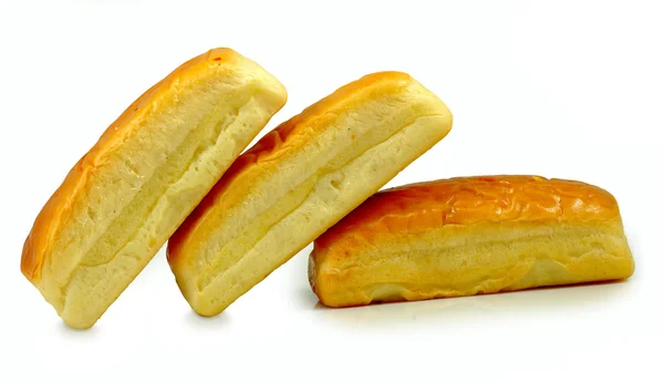 Three fresh buns isolate — Stock Photo, Image
