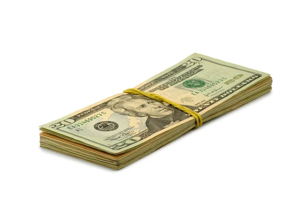 Dinheiro em um fundo branco — Fotografia de Stock