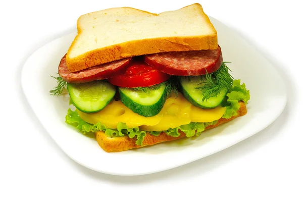 Burger on a plate — Stock Photo, Image