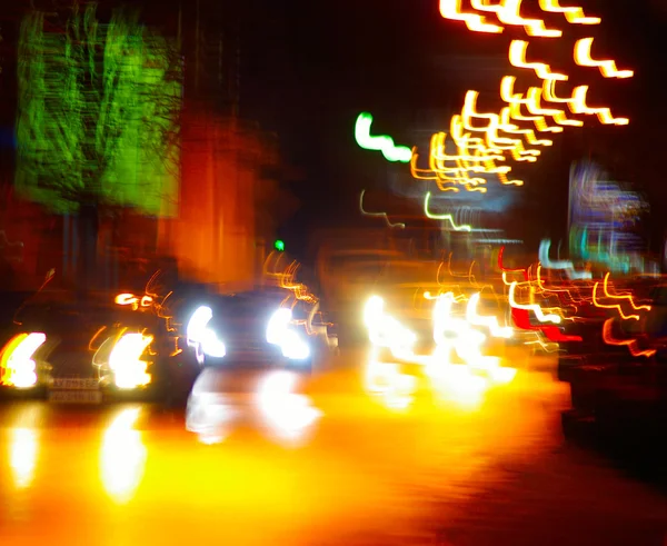 Image of cars on night highway — Stock Photo, Image