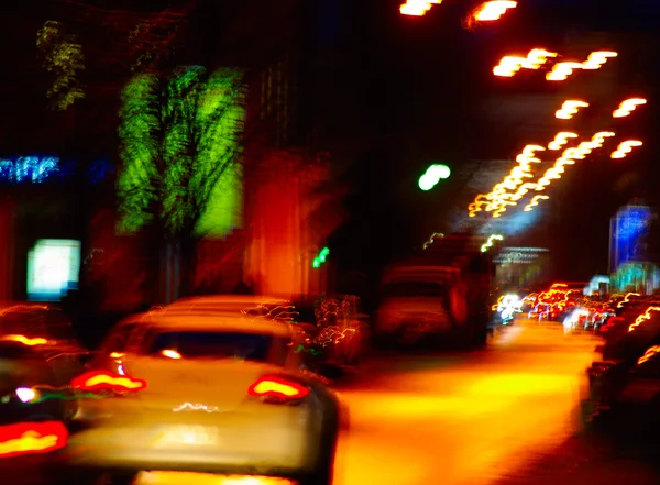 Image of of cars on the night road — Stock Photo, Image