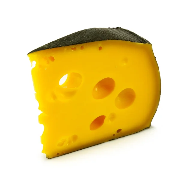 Isolated image of a piece of cheese on white background — Stock Photo, Image