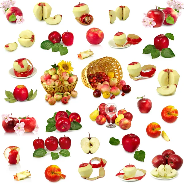 Isolated image of many apples on a white background — Stock Photo, Image