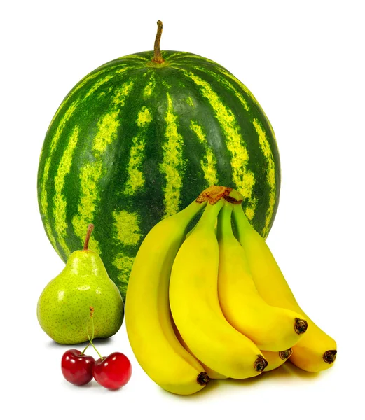 Isolerade bild av olika frukter närbild — Stockfoto