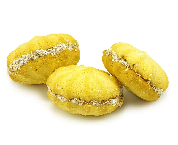 Isolated image of three cookies on a white background — Stock Photo, Image