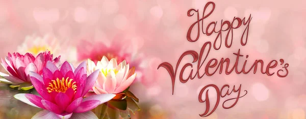 Joyeuse Saint Valentin Avec Belles Fleurs Festives Sur Fond Coloré — Photo