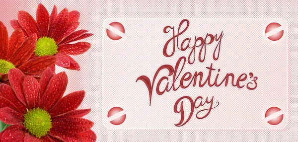 Happy Valentines Day Beautiful Festive Flowers Colorful Background — Stock Photo, Image