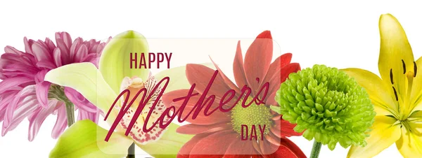 Happy Mother Day Greeting Card Flowers Greeting Inscription — Stock Photo, Image