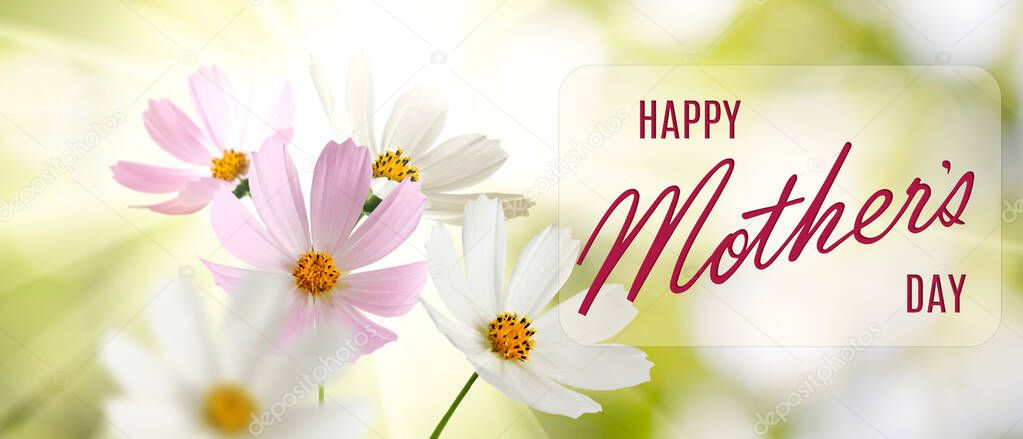 Happy Mother's day greeting card with flowers and a greeting inscription